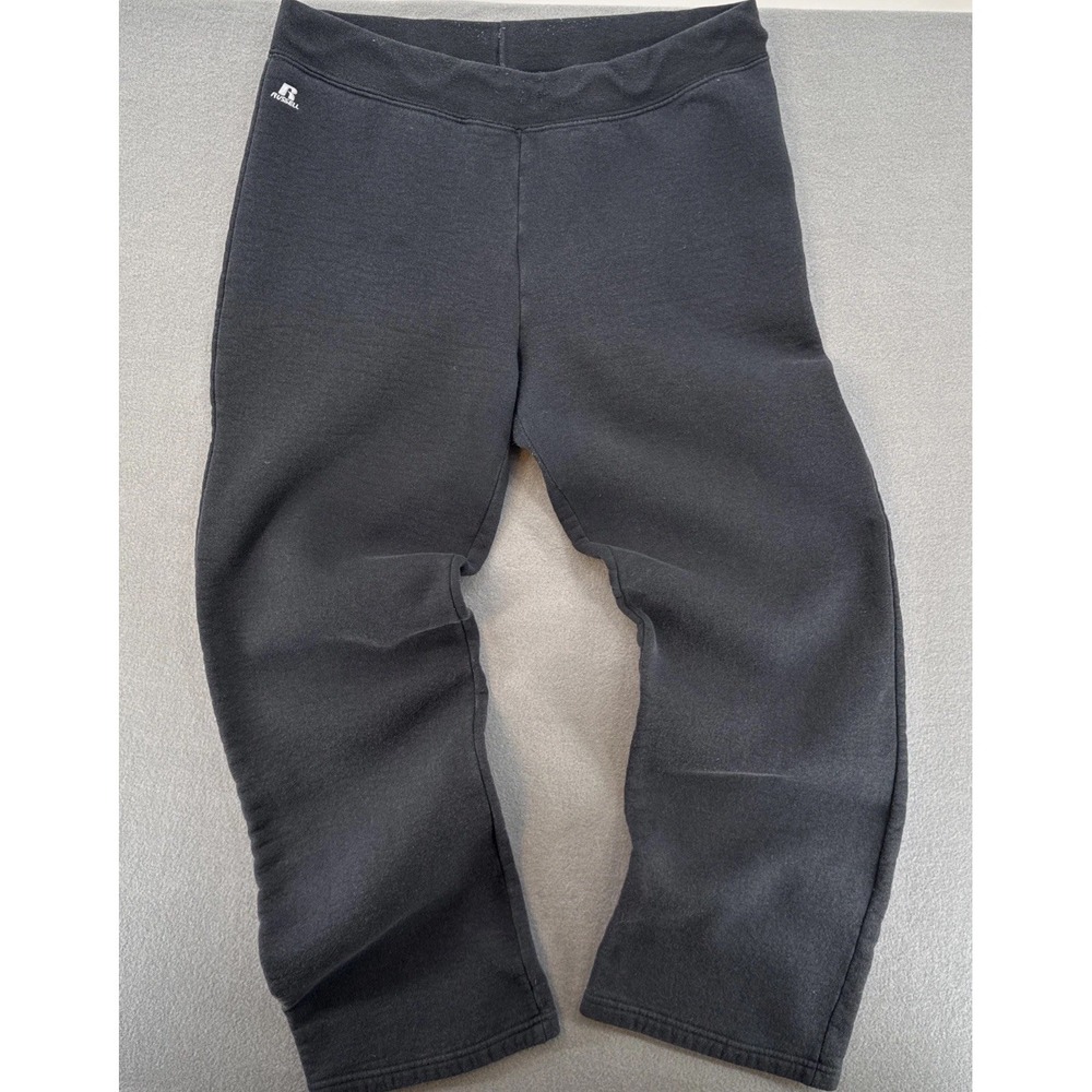 Black Russell Athletic Sweatpants XXL Made In USA Open‎ Hem Baggy Essential